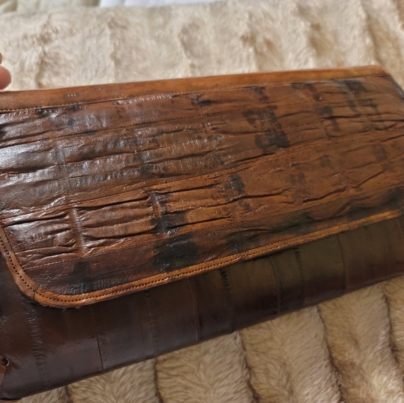Hae IL co. Handbags - Vintage Eel Skin Leather Clutch